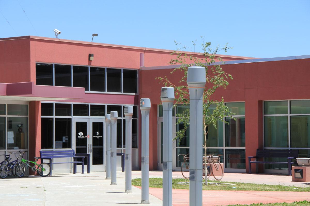 Exterior of the East Campus Building.